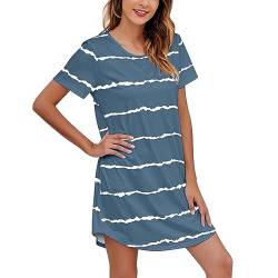 pvucpot Damen Nachthemd Kurzarm Baumwolle Modal Sleepshirt Bigshirt - Nightwear von pvucpot