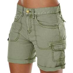 pvucpot Damen Shorts Sommer Casual Kurze Hosen Tunnelzug Elastische Stoffhose Hotpants Baumwolle Leinen Strand Shorts mit Taschen Damen Shorts Sommer Mode Lässige von pvucpot