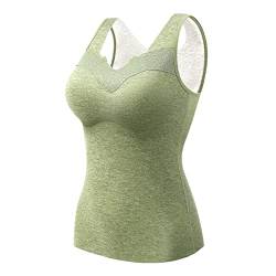 pvucpot Damen Unterhemd BH Hemd Seamless Tank Top Bauch Weg V-Ausschnitt Weste Spitze Figurformende Cami Shapewear mit integriertem BH Ohne Bügel Bustier Camisole Formendes Unterwäsche von pvucpot