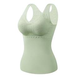 pvucpot Damen Unterhemd BH Hemd Seamless Tank Top Bauch Weg V-Ausschnitt Weste Spitze Figurformende Cami Shapewear mit integriertem BH Ohne Bügel Bustier Camisole Formendes Unterwäsche von pvucpot