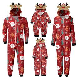 pvucpot Familie Passenden Weihnachten Pyjama Futter Festival Langarm Overall Strampler Chrismas Feiertag Xmas Overall Weihnachts Pulli Hoodie Mama Papa Kinder Hausanzug Sleepwear Damen von pvucpot