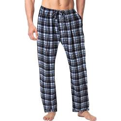 pvucpot Herren Fleece Pyjamahose Relaxed Fit Lounge Hose Herren Pyjamahose aus Flanell Jogginghose von pvucpot