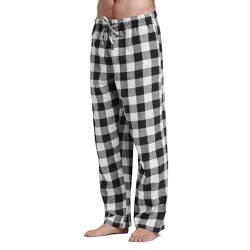 pvucpot Herren Fleece Pyjamahose Relaxed Fit Lounge Hose Herren Pyjamahose aus Flanell Jogginghose von pvucpot