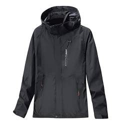 pvucpot Herren Friesennerz Regenjacke mit Kapuze Outdorjacke Funktionsjacke Wasserdicht Fahrradjacke Männer Winddichte Funktionsjacke Regenjacke von pvucpot