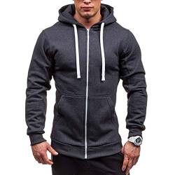 pvucpot Herren Hoodie Mit Schalkragen Herren Slim Fit Cardigan Mit ReißVerschluss Zipper Kapuzenpullover Kapuzenjacke Sweatshirt Casual Leichter Kapuzenjacke LäSsige Hoodie Winter Jacket Coat von pvucpot