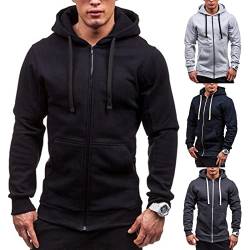 pvucpot Herren Hoodie Mit Schalkragen Herren Slim Fit Cardigan Mit ReißVerschluss Zipper Kapuzenpullover Kapuzenjacke Sweatshirt Casual Leichter Kapuzenjacke LäSsige Hoodie Winter Jacket Coat von pvucpot