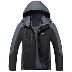 pvucpot Herren Regenjacke - wasserdichte, atmunsgaktive Outdoorjacke - Wassersäule: 20.000 mm Softshelljacke Funktionsjacke Fahrradjacke mit 3M Reflektoren Regenjacke von pvucpot