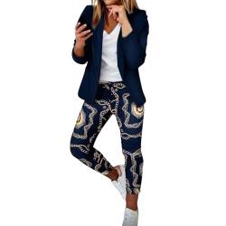 pvucpot Hosenanzüge für Damen,2-teilig Anzug Karo Einfarbig Zweiteiler Slimfit Festlich Sportlich Hosenanzug Streetwear Hosenanzug Damen Elegant Business Anzug Set Hosenanzug Blazer Hose,Blazer Damen von pvucpot