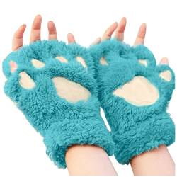 pvucpot Katzenpfote Handschuhe Kawaii Handschuhe Katzenpfoten Cosplay Kunstpelz Plüsch Katzen Handschuhe Löwenpfoten Fingerlose Handschuhe für Mädchen Frauen Lustige von pvucpot