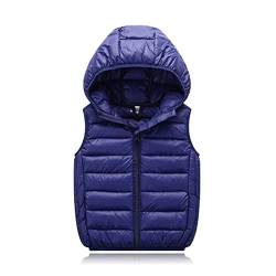 pvucpot Leichte Daunenweste Jungen Mädchen, Freien Steppweste mit Kapuze, ärmellose Jacke Weste Winter Kapuzenweste Outfits 3-15 Jahre von pvucpot