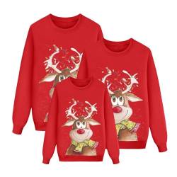 pvucpot Weihnachten Pullover Set Partnerlook Pärchen Weihnachtspullover Familie Set Gestrickte Pullover Strickpullover Winterpullover Weihnachtspullis Sweatshirt Kinder Damen Herren Damen von pvucpot