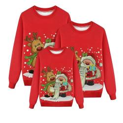 pvucpot Weihnachten Pullover Set Partnerlook Pärchen Weihnachtspullover Familie Set Gestrickte Pullover Strickpullover Winterpullover Weihnachtspullis Sweatshirt Kinder Damen Herren Damen von pvucpot