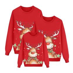 pvucpot Weihnachten Pullover Set Partnerlook Pärchen Weihnachtspullover Familie Set Gestrickte Pullover Strickpullover Winterpullover Weihnachtspullis Sweatshirt Kinder Damen Herren Damen von pvucpot