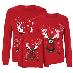 pvucpot Weihnachten Pullover Set Partnerlook Pärchen Weihnachtspullover Familie Set Gestrickte Pullover Strickpullover Winterpullover Weihnachtspullis Sweatshirt Kinder Damen Herren Set Herren von pvucpot