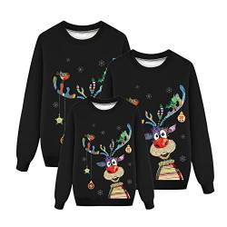 pvucpot Weihnachten Pullover Set Partnerlook Pärchen Weihnachtspullover Familie Set Gestrickte Pullover Strickpullover Winterpullover Weihnachtspullis Sweatshirt Kinder Damen Herren von pvucpot