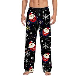 pvucpot Weihnachts-Freizeithose für Herren, Pyjamahose mit Kordelzug und Taschen Sporthose Für Männer Hosen von pvucpot