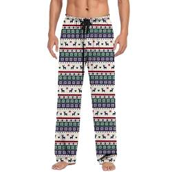 pvucpot Weihnachts-Freizeithose für Herren, Pyjamahose mit Kordelzug und Taschen Sporthose Für Männer Hosen von pvucpot