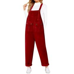 pxjsdwe Cord Latzhose Damen Locker Grün Stretch Latzhose Blau Arbeitslatzhose Arbeitshose 48 mit Träger Overall Jumpsuit Baggy Oversize Arbeitsoverall Trägerhose von pxjsdwe