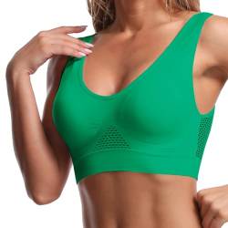 pxjsdwe Sport BH Damen Ohne Bügel Große Brüste Seamless Schlaf Bustier Sport-BHS Comfit Underwear Glammering Shapewear Comfy Damen-BHS Sportbh Baumwolle Gepolstert Bequemer BHS von pxjsdwe