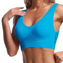 pxjsdwe Sport BH Damen Ohne Bügel Große Brüste Seamless Schlaf Bustier Sport-BHS Comfit Underwear Glammering Shapewear Comfy Damen-BHS Sportbh Baumwolle Gepolstert Bequemer BHS von pxjsdwe