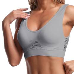 pxjsdwe Sport BH Damen Ohne Bügel Große Brüste Seamless Schlaf Bustier Sport-BHS Comfit Underwear Glammering Shapewear Comfy Damen-BHS Sportbh Baumwolle Gepolstert Bequemer BHS von pxjsdwe