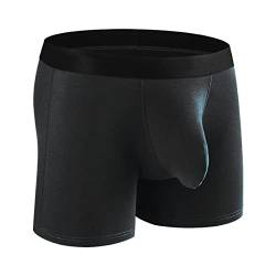 Sexy Unterwäsche Für Mann Sex Spielzeug Für Die Männer Herren Breit Einfarbig Große Größen Einfarbig Klassisch Schnelltrockende Loose fit Übergrößen Netz Locker Boxershorts (Black, L) von qinhanjia