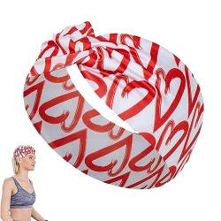Breite Stirnbänder für Frauen, breites Yoga-Workout-Haarbänder | Haarreifen mit Liebesmuster, tragbares, elastisches, breites Stirnband, modisches Haaraccessoire-Band für Mädchen und Frauen Qiyifang von qiyifang