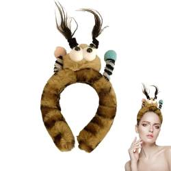 Lustige Stirnbänder für Frauen | Big Eye Cartoon mit Zöpfen Requisiten Haarspangen | Kosmetik Weich Kreativ Anti-Rutsch Cartoon Stirnband Winter Turban Haarschmuck für Mädchen Qiyifang von qiyifang