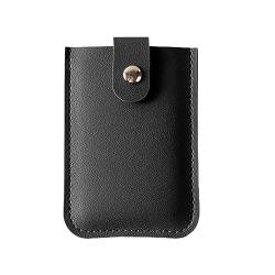 qiyifang Minimalistische Brieftasche – Tragbares, schlankes Kreditkartenetui mit Druckknopf, dünner Kartenhalter für Mitgliedskarten, Ausweise, Groove Wallet, Schwarz , 1 von qiyifang