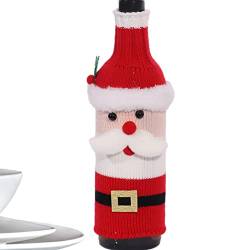 qiyifang Weihnachtliche Weinflaschenbeutel | gestrickter Weihnachtsmann-Flaschenbezug | weicher handgestrickter Pullover Weinflaschenbeutel für Weihnachtsfeier Trinkflaschen-Dekoration von qiyifang