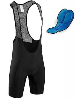 qualidyne Herren Radlerhose 3D gepolsterte Fahrradhose Rennradhose UPF 50+, Schwarz, XL von qualidyne