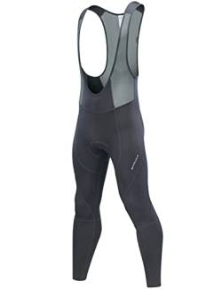 qualidyne Herren Radsport Trägerhose 3D Gepolstert Winter Thermo Kaltes Wetter Fahrrad Trägerhose Biking Fahrrad Lange Leggings von qualidyne