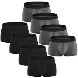 qudang 10er Pack Boxershorts Herren Basic Boxers Hipster Baumwolle Unterwäsche Männer Unterhosen Stretch Boxer Briefs Autmungsaktiv Sportunterhose Bequeme Retroshorts(L, Grau) von qudang