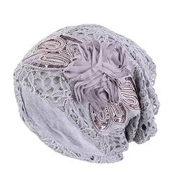 qudang Chemo Hut Damen Spitze Beanie Mütze Nachtmütze Kopftuch Super Weich Slouchy Turban Kopfbedeckungen Kopf Wraps Stirnband Nachtschlafkappe Hut von qudang