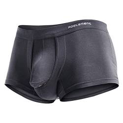 qudang Elefanten Unterhose für Männer Boxershorts mit Bulge Beutel Sexy Unterwäsche Herren Retroshorts Stretch Hipster Trunks Men Autmungsaktiv Boxer Short Briefs （Grau ，L von qudang