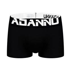 qudang Herren Boxershorts mit Bulge Beutel Classic Hipster Stretch Retroshorts Männer Sexy Unterwäsche Baumwolle Unterhose Autmungsaktiv Boxer Briefs （Schwarz ，XL von qudang