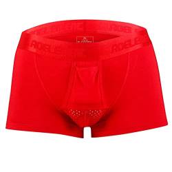 qudang Herren Boxershorts mit Bulge Beutel in Physiologische Gesundheit Design Unterhosen Männer Baumwolle Retroshorts Stretch Hipster Autmungsaktiv Boxer Short Briefs （Rot ，XXL von qudang