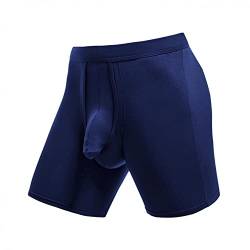 qudang Herren Elefanten Boxershorts Hüftester Reizunterwäsche Baumwolle Unterwäsche Männer Unterhosen Stretch Erotik Autmungsaktiv Sportunterhose Bequeme Retroshorts(XL, Blau) von qudang