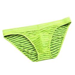 qudang Herren Transparent Slips EIS Seide Strings Streifen Tanga Männer Men Erotik Bikinis Sexy Unterwäsche Unterhosen Clubwear Minislip （Grün, M von qudang