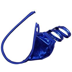 qudang Herren sexy G-String C-String Wetlook Reizwäsche offener Schritt Männer Bikinislip Badehose mit Penisringe Erotik reizvoll Unterhosen Gay String Tanga （Blau，Einheitsgröße von qudang