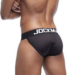 qudang Jockstrap Herren Tanga Männer String Sport Baumwolle Unterwäsche Fahrrad Gym Pack Breathable Zeige Die Hüften Thong G-String Unterhosen aus weichem Baumwoll Stretch Minislip （Schwarz, L von qudang