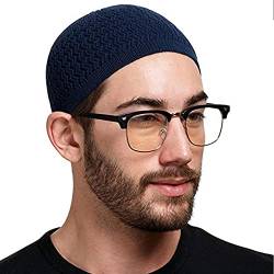 qudang Strickmütze Herren Damen Muslim Prayer Mütze Kufi Skull Hut Baumwolle Beanie Mütze Cap von qudang