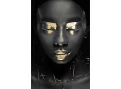 Acrylglasbild QUEENCE "Amentet" Bilder Gr. B/H: 100 cm x 150 cm, Acrylglasbild Frau Hochformat, 1 St., goldfarben (schwarz, goldfarben) Acrylglasbilder von queence