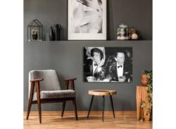 Acrylglasbild QUEENCE "Dean & Frank" Bilder Gr. B/H/T: 60 cm x 40 cm x 0,4 cm, Schwarz-Weiß-Mann-Zigarren-Stars Querformat, grau Acrylglasbilder von queence