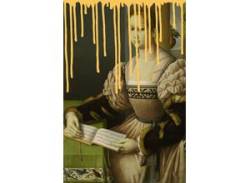 Acrylglasbild QUEENCE "Frau mit Buch" Bilder Gr. B/H/T: 100 cm x 150 cm x 2,4 cm, gelb Acrylglasbilder von queence