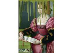 Acrylglasbild QUEENCE "Frau mit Buch" Bilder Gr. B/H/T: 100 cm x 150 cm x 2,4 cm, grün Acrylglasbilder von queence