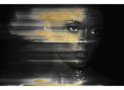 Acrylglasbild QUEENCE "Isis" Bilder Gr. B/H: 150 cm x 100 cm, Acrylglasbild Frau Querformat, 1 St., goldfarben (schwarz, goldfarben) Acrylglasbilder von queence