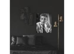 Acrylglasbild QUEENCE "James Dean" Bilder Gr. B/H/T: 50 cm x 70 cm x 0,4 cm, Schwarz-Weiß-Mann-Stars Hochformat, grau Acrylglasbilder von queence