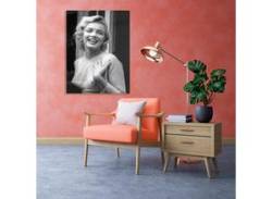 Acrylglasbild QUEENCE "Marilyn" Bilder Gr. B/H/T: 50 cm x 70 cm x 0,4 cm, Schwarz-Weiß-Frau-Stars Hochformat, grau Acrylglasbilder von queence