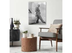 Acrylglasbild QUEENCE "Sean Connery" Bilder Gr. B/H/T: 50 cm x 70 cm x 0,4 cm, Schwarz-Weiß-Mann-Stars-Auto Hochformat, grau Acrylglasbilder von queence